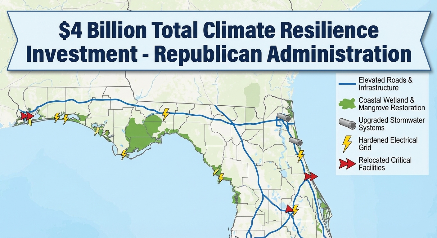 Map showing Florida's $4 billion climate resilience investments across the state