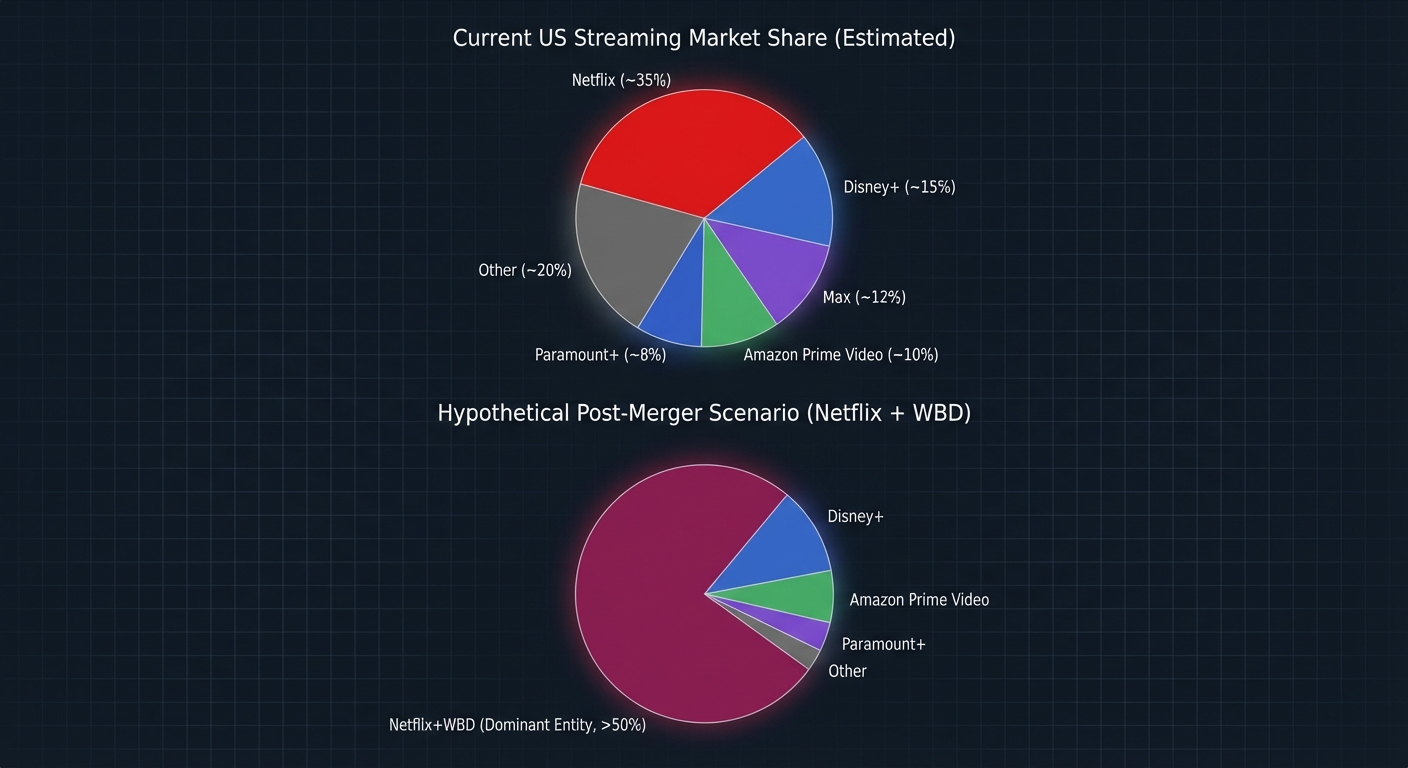 Chart showing streaming market share with Netflix dominant position