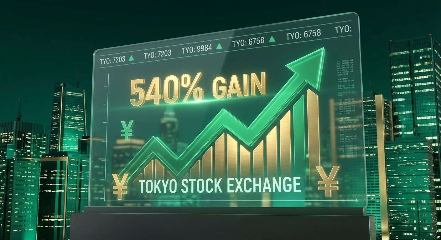 Stock market trading floor screens showing dramatic gains