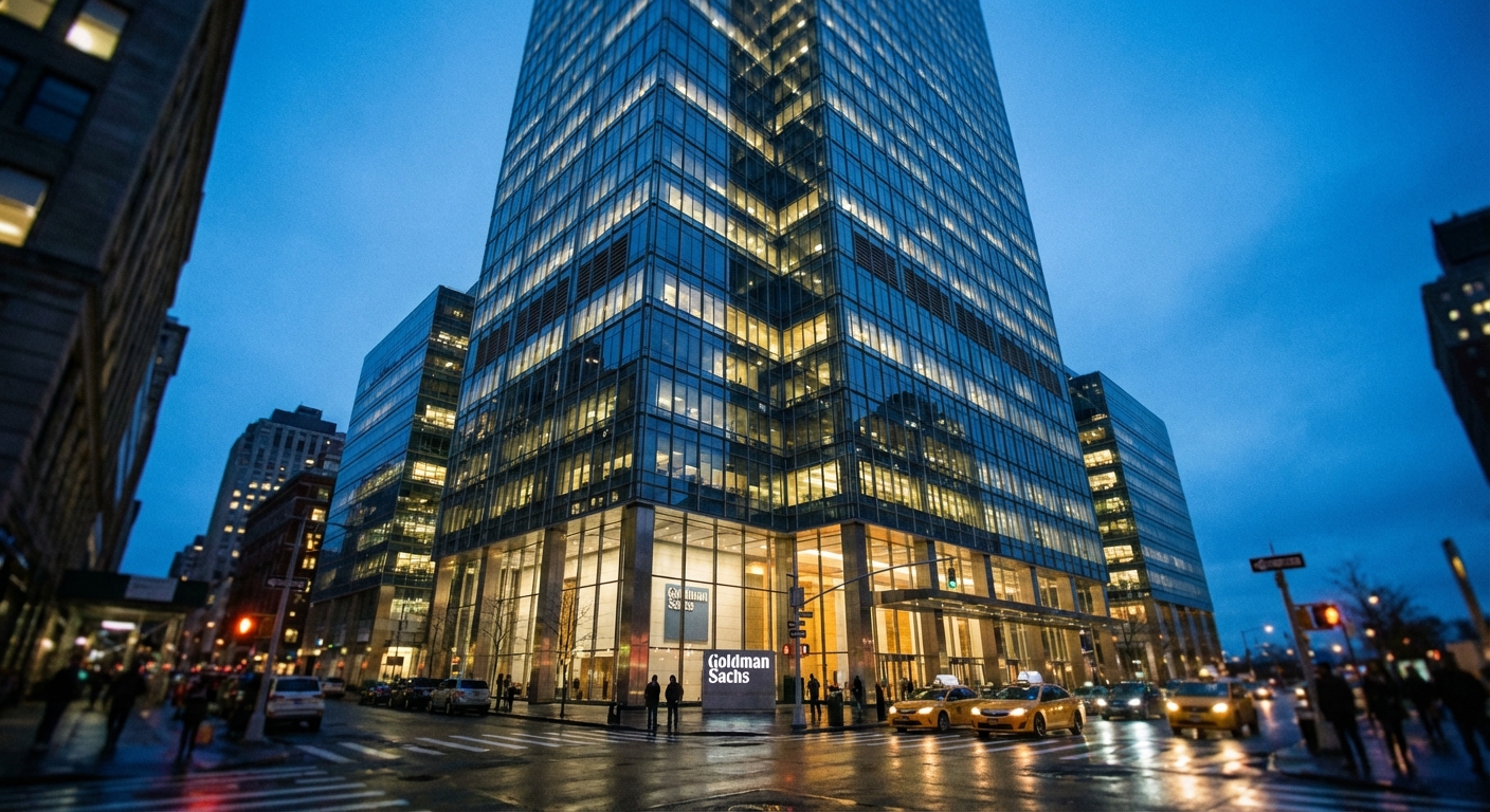 Goldman Sachs building exterior representing the bank's retreat from consumer banking
