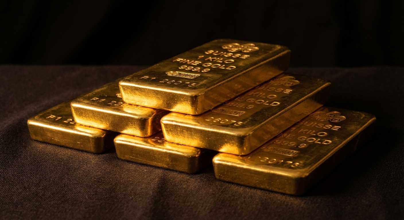 Gold bars stacked representing safe haven investment during uncertainty