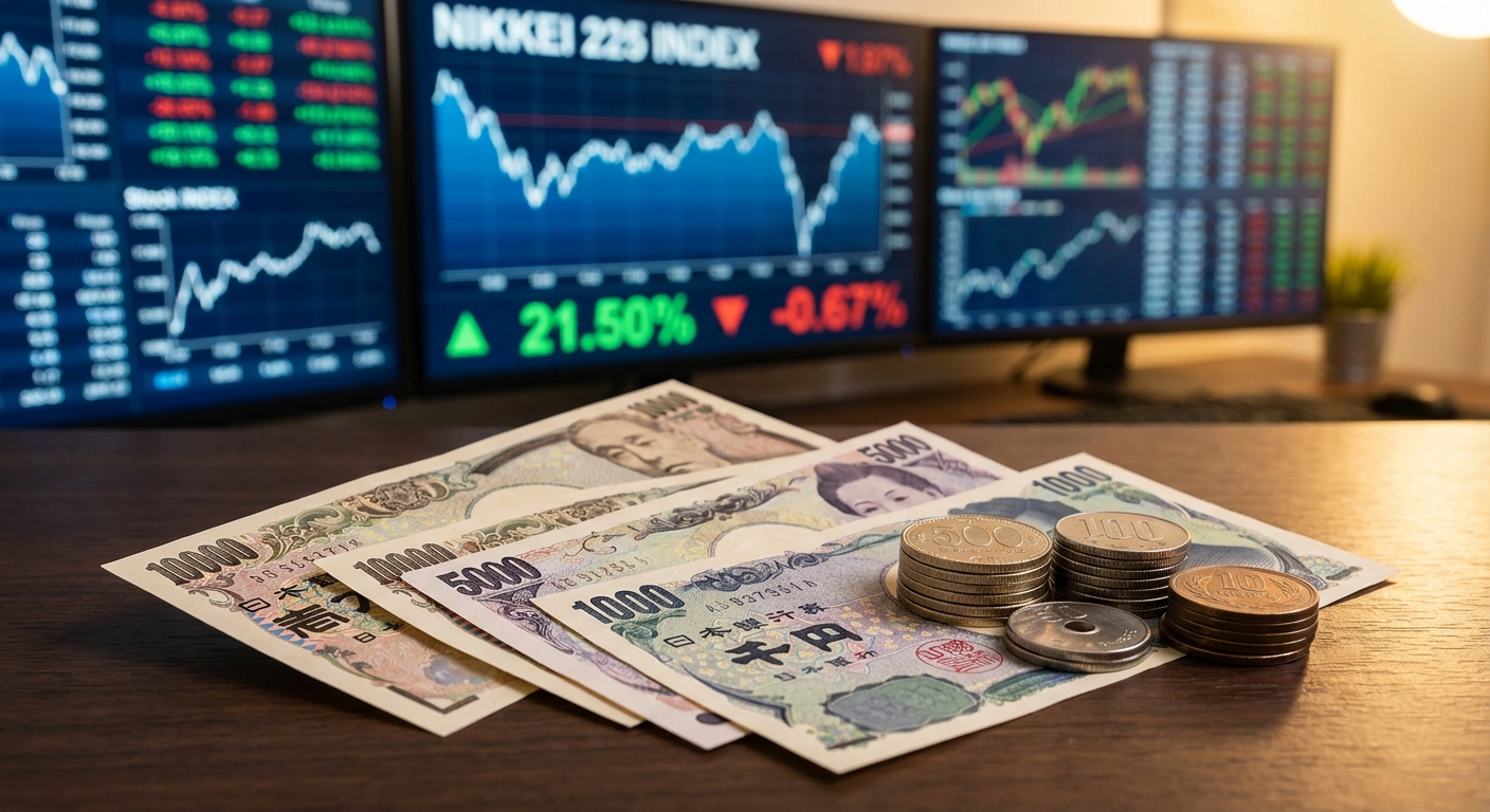 Japanese yen currency and financial markets representing economic policy stakes