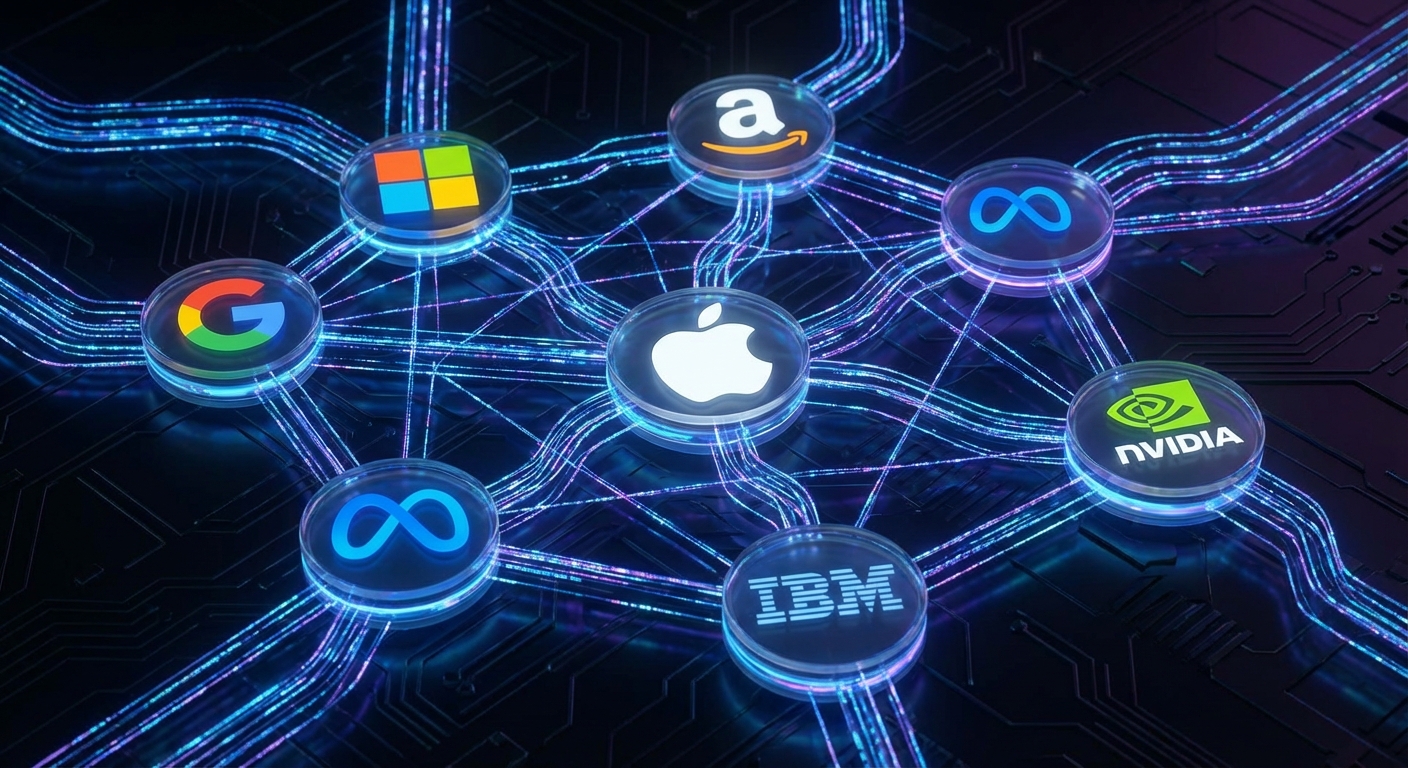 Technology company logos representing the AI-driven market rally